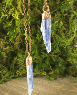 electroformed rough kyanite necklace