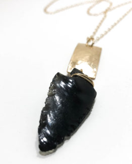 Drop Necklace with Black Obsidian Arrowhead 9