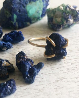 Blue Azurite Mineral Ring