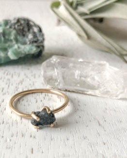 rough black diamond ethical engagement ring