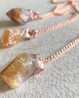 raw citrine electroform necklace