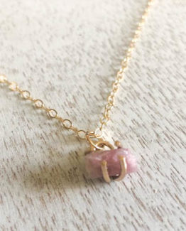 rough pink tourmaline necklace