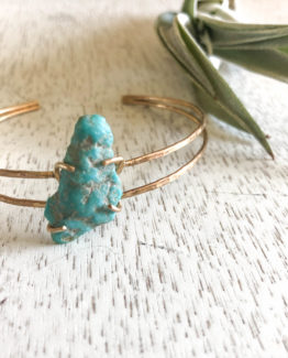 turquoise and gold cuff